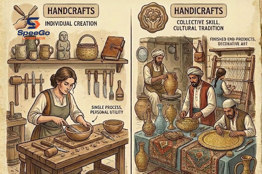 Difference Between Handcrafts or Handicrafts