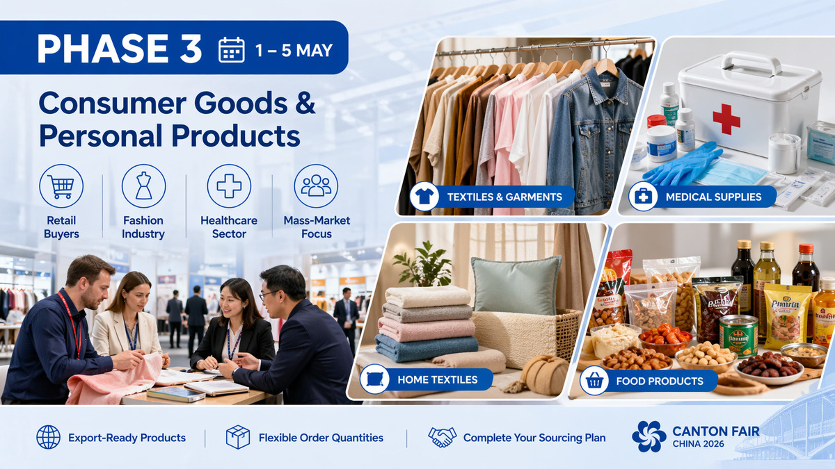 Phase 3 of Canton Fair 2026 (1 – 5 May)