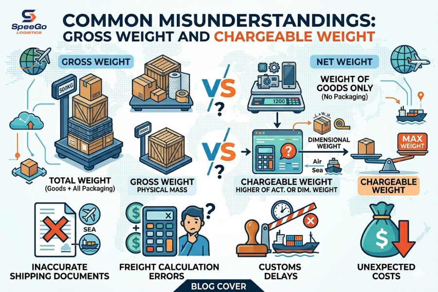 Confusing gross weight with net weight
