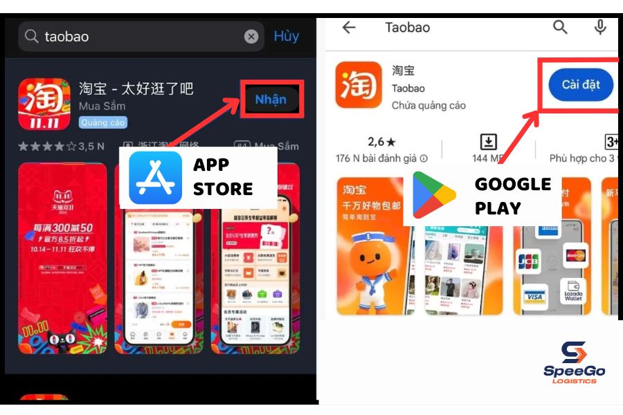 Open Google Play or Apple Store