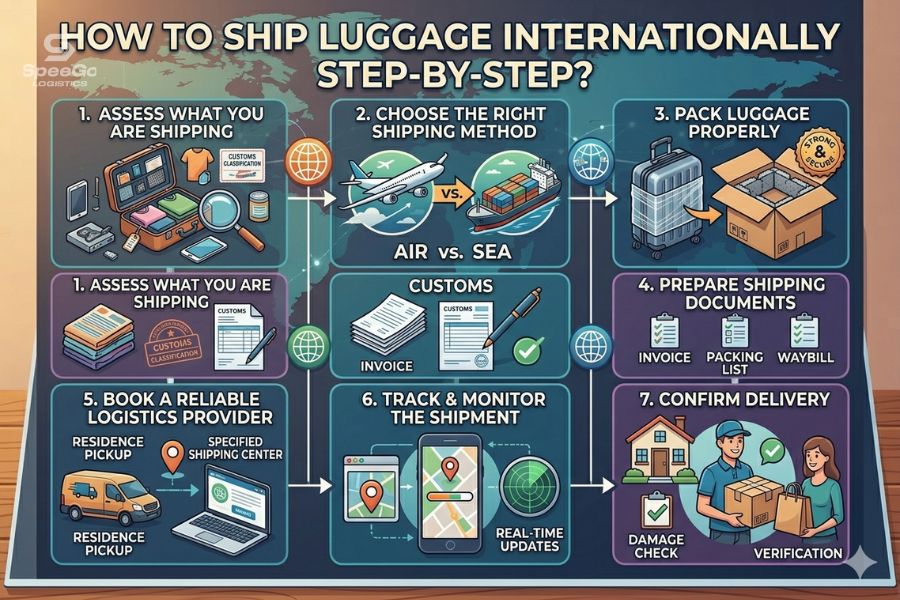 shipping bags internationally